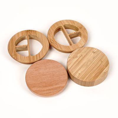 China Custom Logo Non-Refillable Wooden Candle Lids Wood Lids For Wholesale Jars For Cups for sale