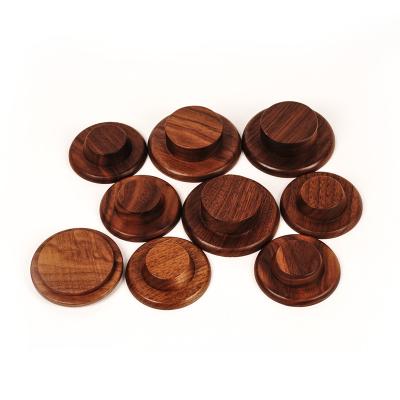 China Non-refillable glass cups with wooden lids round square wooden caps covers wooden lid for cup for sale