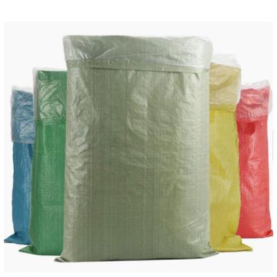 China Recyclable high quality green pp woven bags can be packed with rice fertilizer feed bags for sale for sale