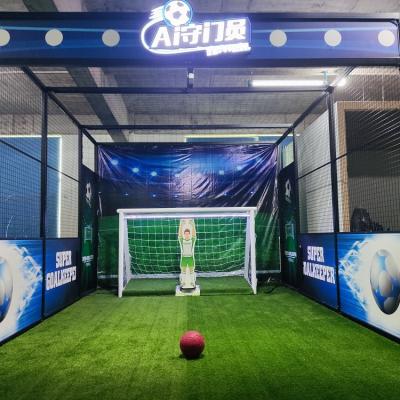 China Intelligent interactive goalkeeper indoor soccer game ALLOY robot goalkeeper soccer shooting game machine playground football for sale