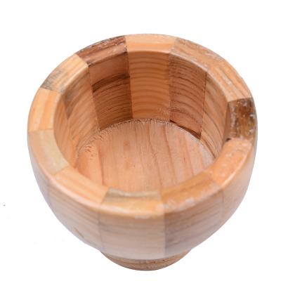 China Practical Practical Wooden Ginger Spices Pestle Grinder Bowl Garlic Press Manual Crusher for sale