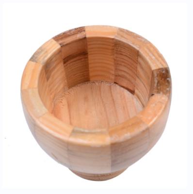 China Practical Cheap Practical Wooden Manual Pestle Press Garlic Bowl For Kitchen Grinding Tool for sale