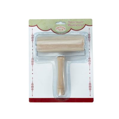 China Sustainable Pizza Dough Roller Stainless Steel Pin With Wooden Handle for sale