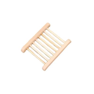 China Minimalist Soap Box Tray Holder Container Bathroom Soap Rack Drain Bamboo Wooden Soap Rack Dishes Box for sale