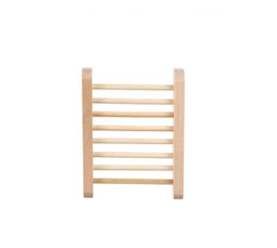 China Minimalist Portable Self Draining Soap Rack Bathroom New Product New Product Bamboo Wooden Soap Dish Holder Dishes for sale