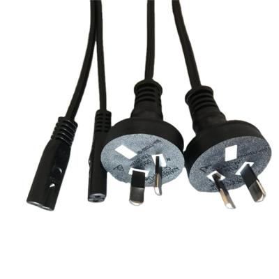 China Flame Retardant Australia 2Pin 3 Pin Prong Mickey Mouse Power Cord Copper Plug IEC Au Plug Connector for sale