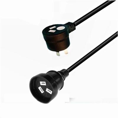 China AU Australia Standard AC Power Cord Flame Retardant Extension Cable 220V 3 Pin Male Plug To Female Plug Power Cord for sale