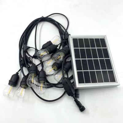 China Warehouse Solar Powered E27 Base Hanging Socket Outdoor Garden Bulb Led Cafe Cage Plastic String Lights for sale