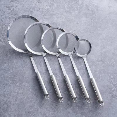 China Wholesale Viable Skimmer Spoon Kitchen Oil Purifier Sieve Colander Fine Stainless Steel Mesh Strainers for sale