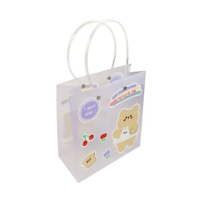 China Wholesale Recyclable Cartoon Cute Creative Cute Student Horizontal Gift Packing Bag Large And Vertical Transparent PVC Plastic Bag for sale