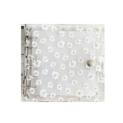 China High Quality Mini Cute Kawaii PVC 6 Ring Binder Daisy Diary Journal Notebooks Stationery Supplies for sale