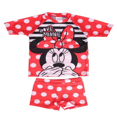 China Kids Cute Girl Anti-UV Rashguard Swimwear Set With Short Sleeve for sale