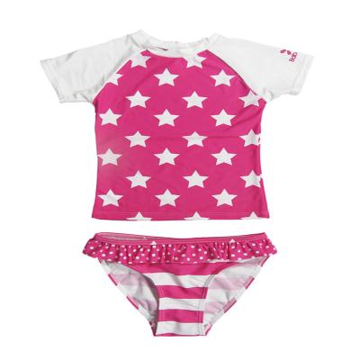 China Cute Kids Girls Swimwear Rashguard Anti-UV Set for sale