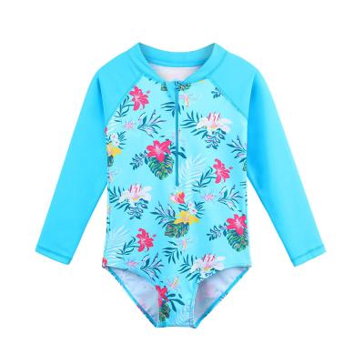 China Two-Piece Swimsuit Anti-UV Sun Protection For Girls Rashguard With Zipper Girl 50+ UV Beach Suit for sale