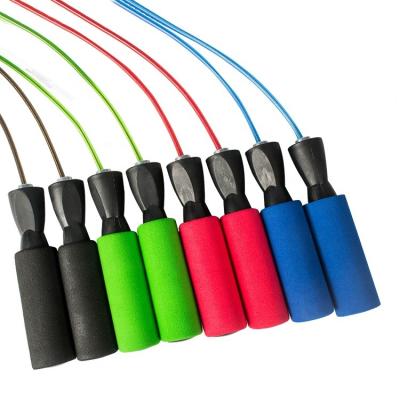 China 2021 Fitness Adjustable Custom Anti Slip Foam Handle Foam Plastic Wholesale Gear Jump Rope for sale