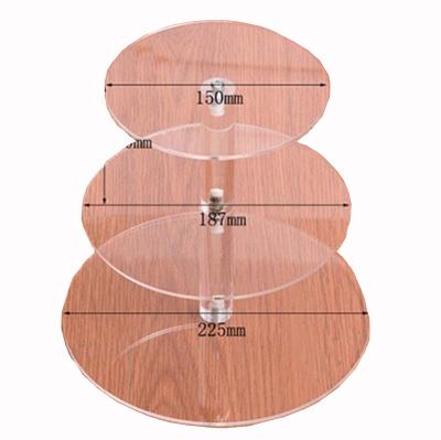 China Mordern 3 Floor Transparent Acrylic Cylinder Round Cake Display Stand Wedding Multilayer Wedding Acrylic Birthday Cake Stand for sale