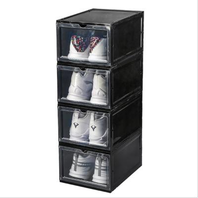 China Mordern Plastic Transparent Basketball Shoe Cabinet Sneaker Collection Display Cabinet Shoe Box Sneaker Storage Box for sale