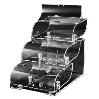 China Eco-friendly and handmad packaging fashion design acrylic rack display boxes protective acrylic storage box for sale