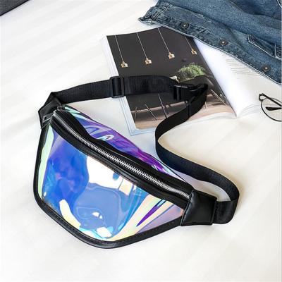 China 2021 Water Proof Sports Fanny Pack Mobile Phone Running Waterproof Bag PU Trunk Bag Transparent Reflective Cross - Body Bag Laser Fanny Pack for sale