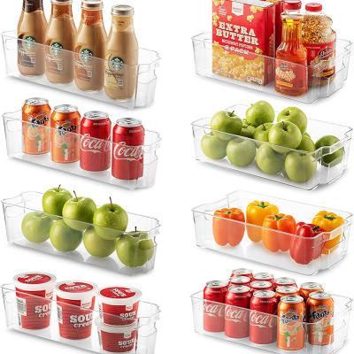 China Kitchen Organizing Container Container Transparent Cabinet Plastic Sustainable Pantry Trash Cans With Handles Refrigerator Food Storage Organizer for sale