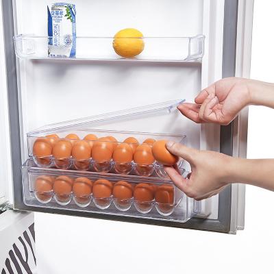 China New Design PS Fridge Hot Egg Storage Box14 Grid Freshness Preservation Amazon Selling Food Airtight Storage Container With Lid for sale