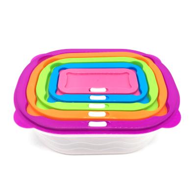 China OEM Safe Microwavable Square Container Freshness Storage Amazon BPA Airtight Plastic Crisper Crisper For Home for sale