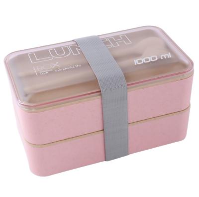 China 950ML Eco-Friendly Plastic Kids Bento School Lunch Box Freshness Keeping Kamus Brand 2-Layer Microwave Lunch Box for sale