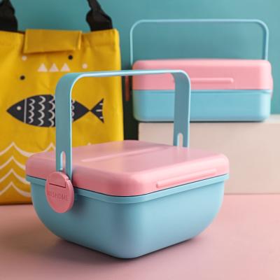 China Hot Selling Freshness Keeping Bento Lunch Boxes Compartments Box Waterproof Food Container PP Lunch Food Box For Household for sale