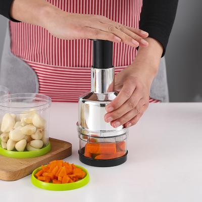 China Viable Easy To Clean Manual Hand Chopper Dicer Slap Press Chopper Meat Grinder For Vegetables Onions Garlic Nuts Salads for sale