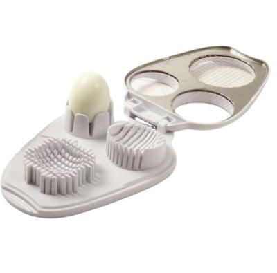 China Amazon viable best selling 3 in 1 egg cutter stainless steel rgg slicer helper egg cutter good for kitchen for sale