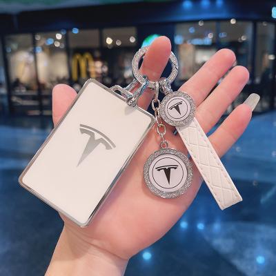 China Bling Bling crystal for tesla key card holder fashion tpu car key case cover for tesla key card case tesla key card holder for sale