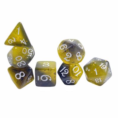 China DND Games Polyhedral Plastic Acrylic RPG  custom logo Marbled cheap Dice Set for sale