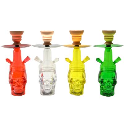 China Skull Head Hookah Bottle Smoking Makers Head Arabic Hookah Finished Products With Light Hookah for sale