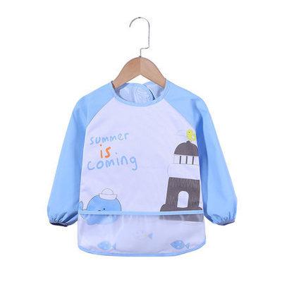 China Lovely children's painting clothing waterproof and dirty sleeved children's apron long apron overall for sale