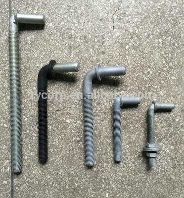 China Hot forged fastener: L shape step bolt with nut and washer OEM for sale