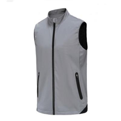 China Logo Men Utility Full Zip Fashion Waterproof Vest 100% Polyester QUICK DRY Custom Golf Vest With Pocket for sale