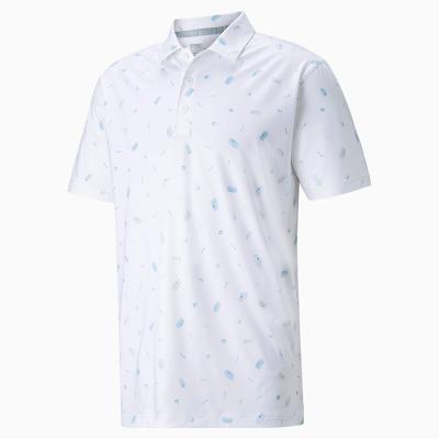 China Anti-Wrinkle Factory OEM Quality Men's Designer Golf Shirt Snack Shack Digital Printing Performance Men's Golf Polo Shirt for sale