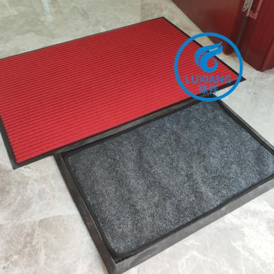 China 2020 New Product Washable Ideas Rubber Door Mat + Dry Mat Mat For Entrance Purifying for sale