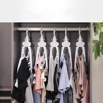 China Eco-friendly Material Drop Shipping Multifunctional Closet Organizers And Magic Storage Hangers Multi Layer Non Slip Folding Hanger for sale