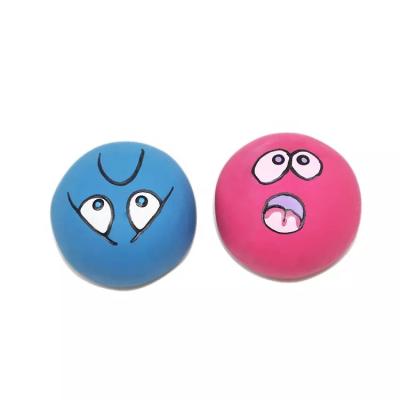 China Sustainable Face Fetch Play Pet Toy Latex Toy Dog Chewing Squeak Ball Toys for sale