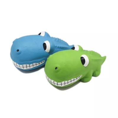 China Sustainable Animal Crocodile Pet Squeak Toys Puppy Teeth Toys Dog Latex Toy for sale