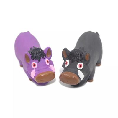 China Sustainable Eco-Friendly Soft Latex With Squeaky Sound Pet Toy For Dogs Wild Pig Dog Toy for sale