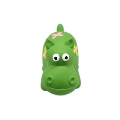 China Sustainable Hot Sell Latex Hippo Interactive Squeaky Sound Pet Dog Chew Toy for sale