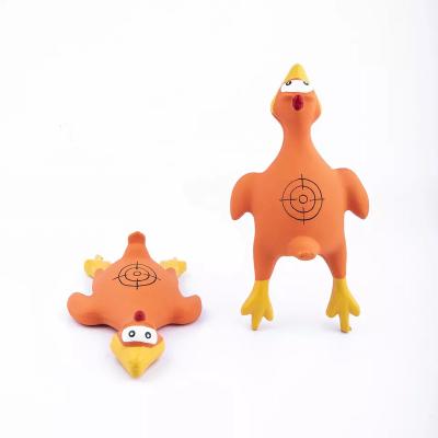 China Sustainable Pet Chicken Toy Latex Squeaky Chicken Toy for Small Medium Dogs for sale