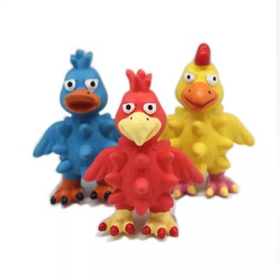 China Sustainable High Quality Cartoon Chicken Chewing Toys Aggresive Chewers Soft Latex Squeaky Pet Dog Toy for sale