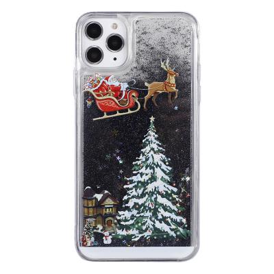 China 2022 Merry Christmas Lovely Liquid Silicone Christmas Phone Case Colorful Phone Case For Iphone 12 for sale