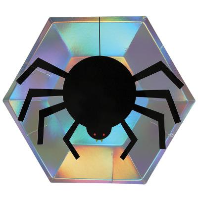 China 2021 Modern Halloween Party Paper Tableware Plates Pumpkin Spider Cat Food Tray Ghost Halloween Party Supplies for sale