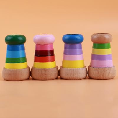 China Mini Kaleidoscope Rainbow Wooden Toys Bee Eye Effect Polygon Prism Visual Cute Magic Kids Play for sale