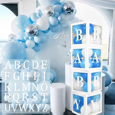 China Wholesale Transparent Blue Balloons Festival Decoration Letter Decoration Supplies Latex Birthday Wedding Party Baby Shower Box for sale