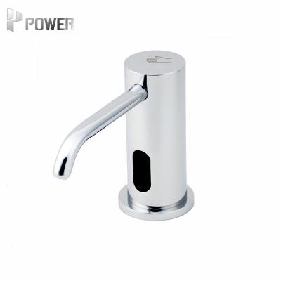 China Automatic Foam Soap Dispenser Touchless Bathroom Sink Faucet with Hole Cover, AC/DC Operated Sensor Hands Free Bathroom Faucet Surface Plating for sale